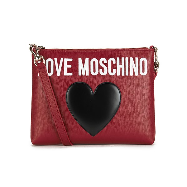 Love Moschino Women's Clutch Bag Red Free UK Delivery over £50