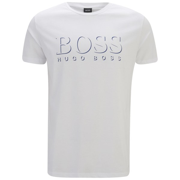 BOSS Hugo Boss Men's Large Logo Crew Neck T-Shirt - White - Free UK ...
