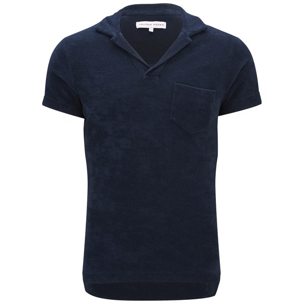 Orlebar Brown Men's Towelling Terry Polo Shirt - Navy - Free UK ...