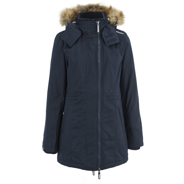 Superdry Women's Microfibre Tall Wind Parka Coat - Navy Womens Clothing ...