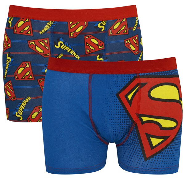Superman Men's 2 Pack Boxers - Blue Mens Underwear | Zavvi