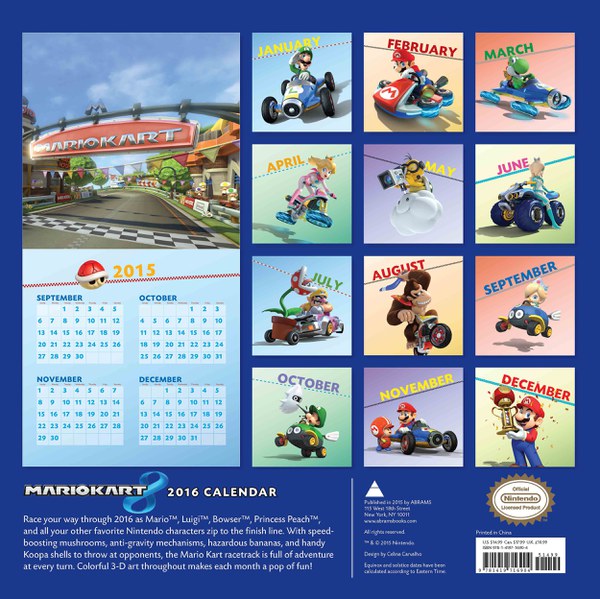 Mario Kart 8 Calendar 2016 Nintendo UK Store