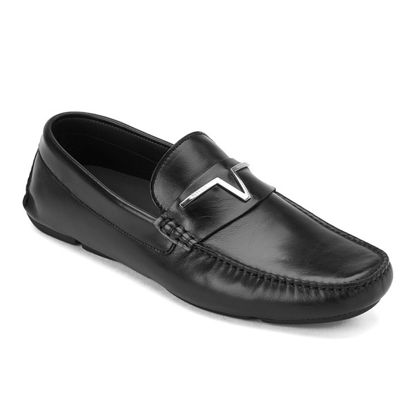 Versace Collection Men's Leather Driving Loafers - Nero - Free UK ...