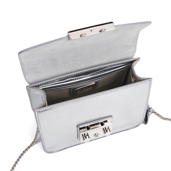 Furla Women's Metropolis Mini Cross Body Bag Silver Metallic