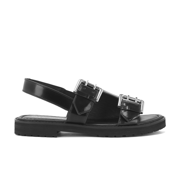 Opening Ceremony Women S Mirror Leather Double Strap Sandals Black Opening Ceremony Women S Mirror Leather Double Strap Sandals Black Image 1