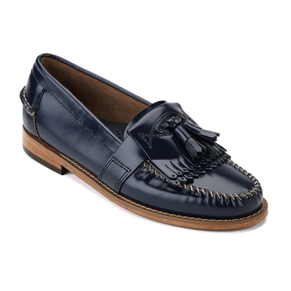 Bass Weejuns Women's Elspeth Kiltie Leather Loafers - Navy - Free UK ...