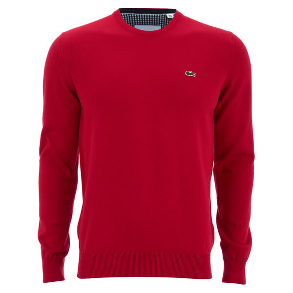 Lacoste Men's Crew Neck Sweatshirt - Red Mens Clothing | TheHut.com