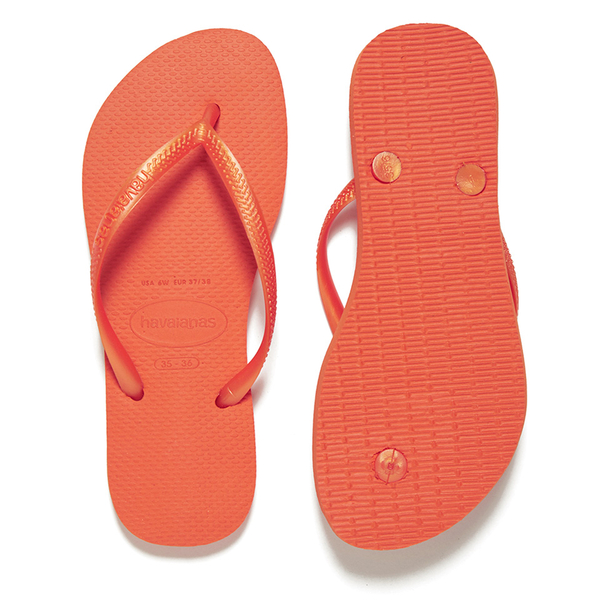 Havaianas Women's Slim Flip Flops - Neon Orange | FREE UK Delivery ...