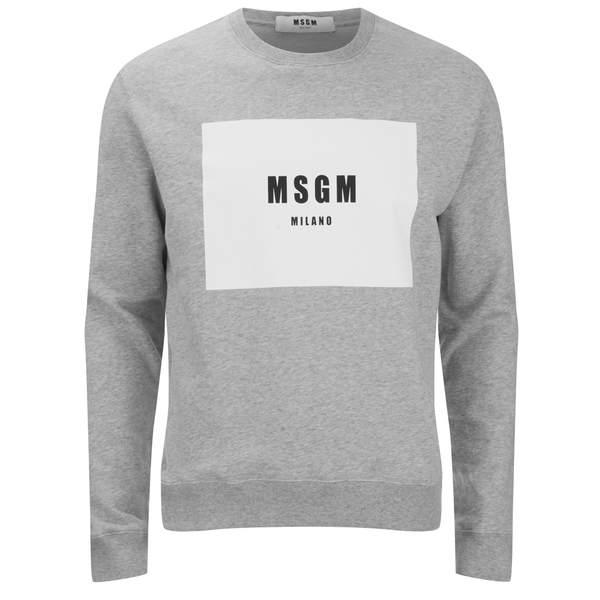 MSGM Men's Logo Sweatshirt - Grey - Free UK Delivery over £50