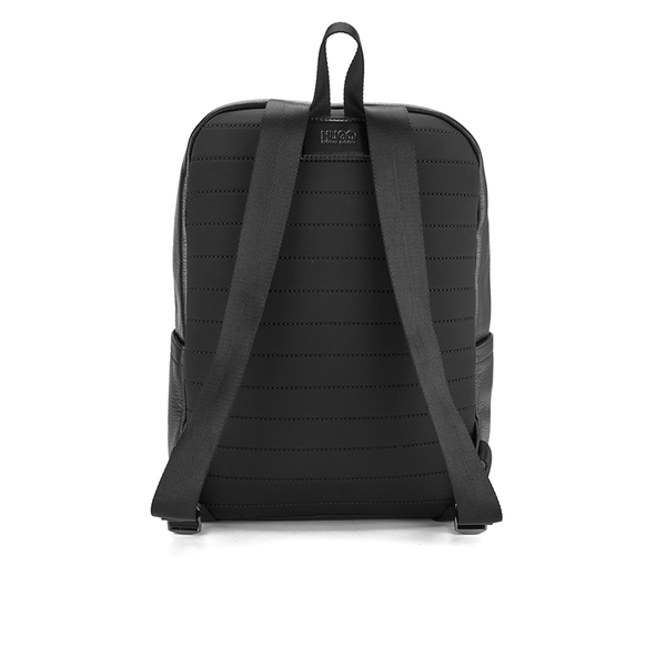 HUGO Men's Element Zip Leather Backpack - Black - Free UK Delivery over £50