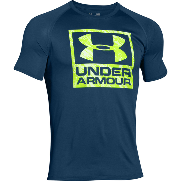 Under Armour Men's Tech Boxed Logo T-Shirt - Navy Blue | ProBikeKit UK