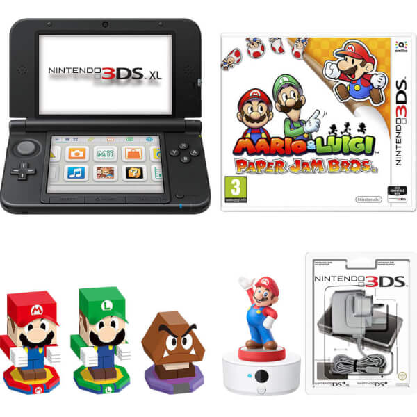 Nintendo 3DS XL Black + Mario & Luigi Paper Jam Bros Pack Nintendo