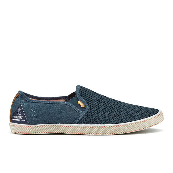superdry s deckhand slip on trainers navy mesh superdry s deckhand slip on trainers navy mesh