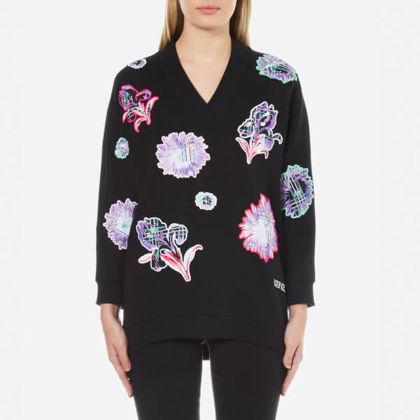 KENZO Women's Embroidered Jumper Black Free UK Delivery over £50