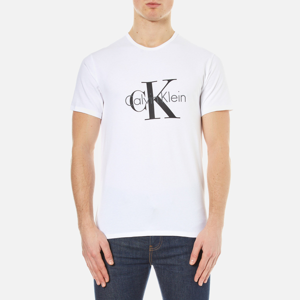 Calvin Klein Men's Large Logo T-Shirt - White Clothing | TheHut.com