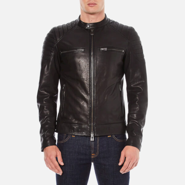 Belstaff Men S Stoneham Leather Jacket Black Free Uk Delivery Belstaff Men S Stoneham Leather Jacket Black Image 1