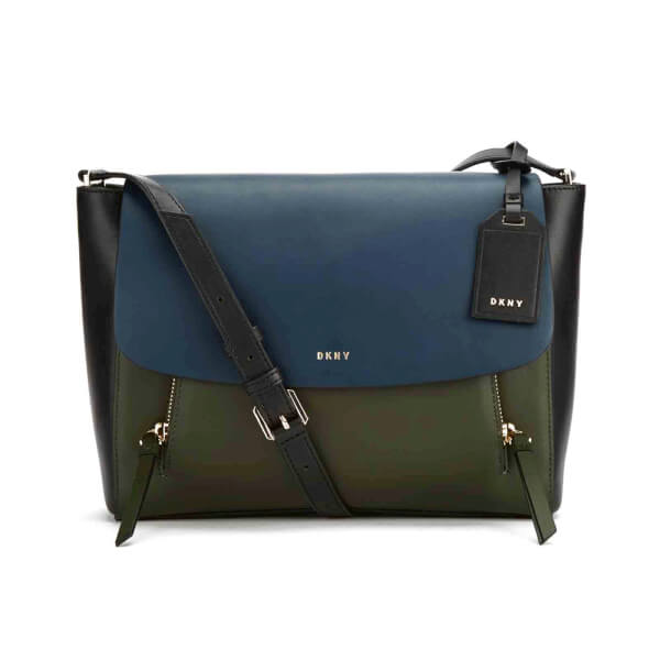 DKNY Women's Greenwich Small Messenger Bag Navy Multi Free UK