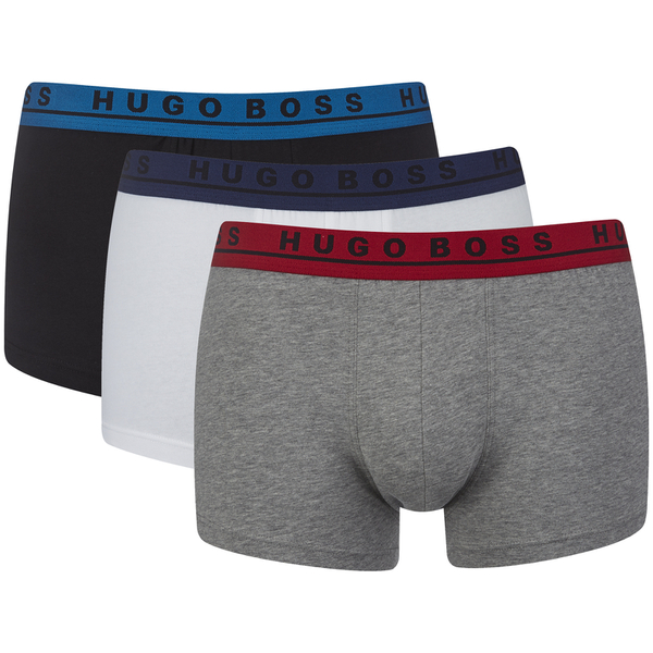 BOSS Hugo Boss Men's 3 Pack Boxers - White/Grey/Black Mens Underwear ...