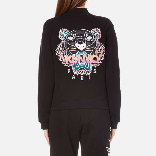 KENZO Women's Embroidered Tiger Cotton Bomber Jacket - Black - Free UK ...