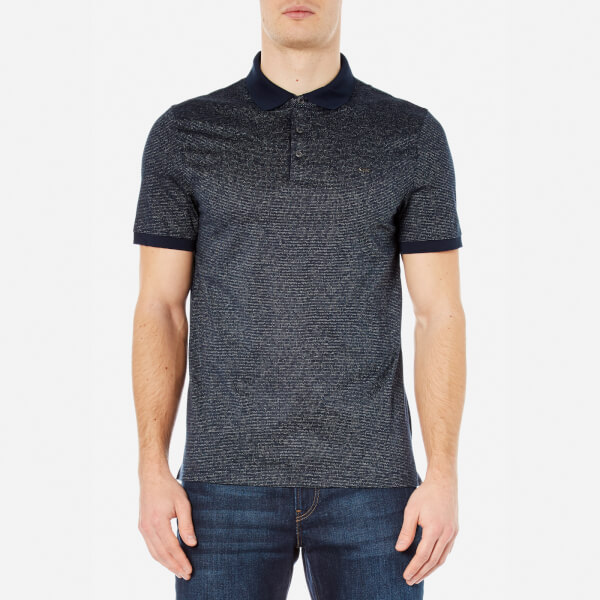 Michael Kors Men's Jacquard Polo Shirt - Midnight Clothing | TheHut.com
