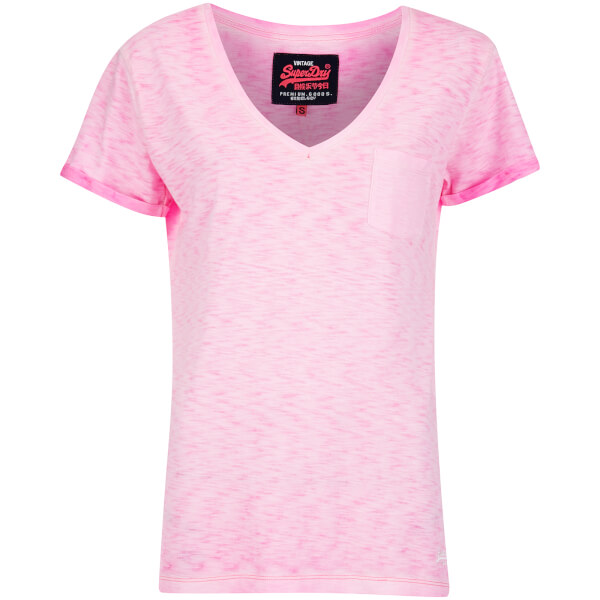 Superdry Women's Vintage Dye T-Shirt - Fluro Pink Womens Clothing ...