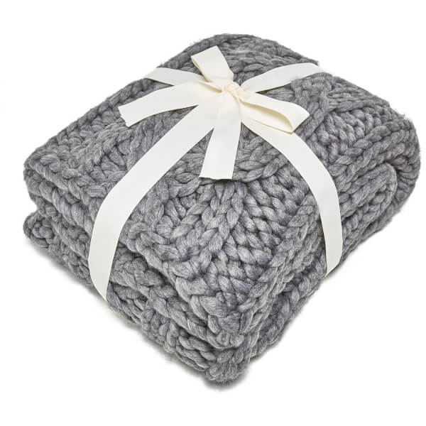 UGG Oversized Knitted Blanket - Grey Homeware | TheHut.com