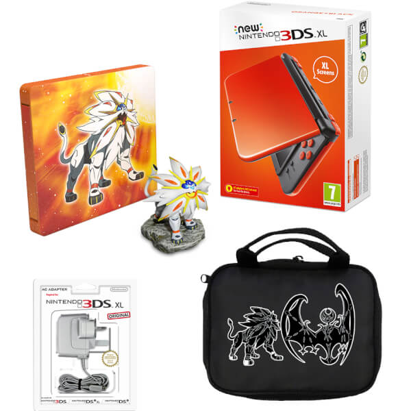 New Nintendo 3DS XL Orange/Black + Pokémon Sun Steelbook Pack