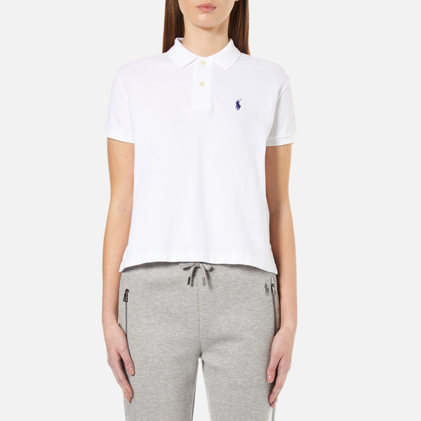 Polo Ralph Lauren Women's Short Sleeve Crop Polo Shirt - White - Free ...