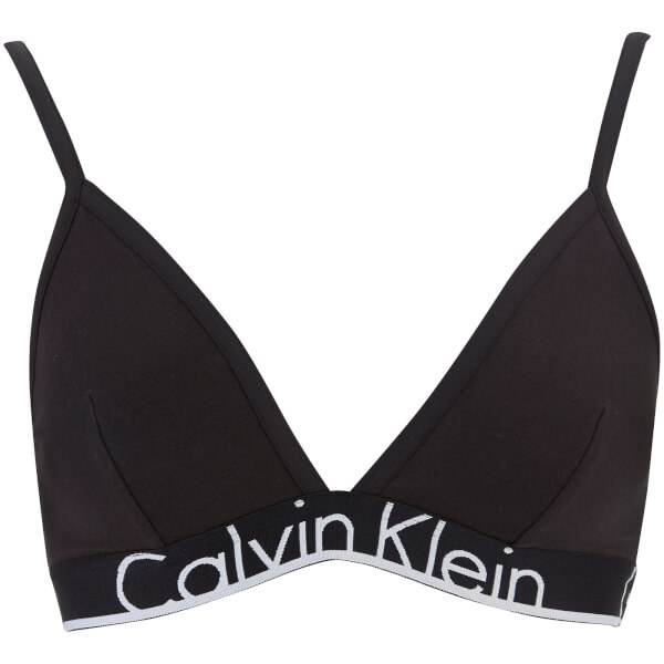 Calvin Klein Women's Thick Band Triangle Underlined Bra - Black Womens ...
