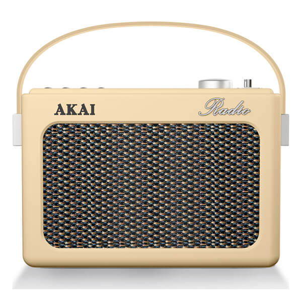 Akai Retro Vintage Portable Wireless DAB Radio with LCD Screen Cream