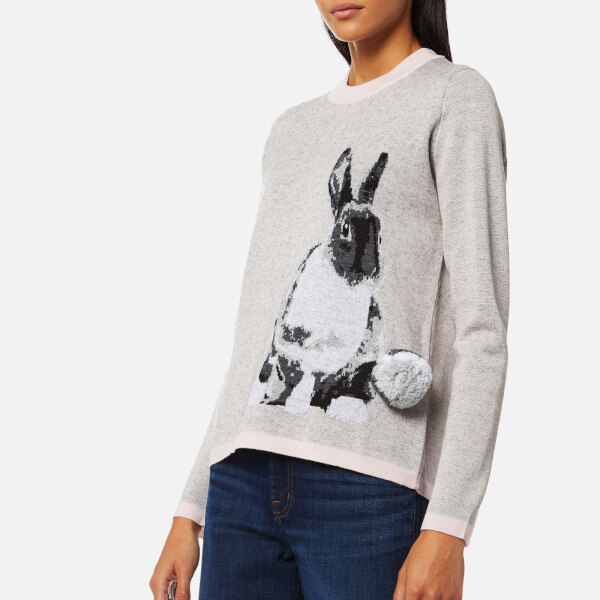 PS by Paul Smith Women's Lucky Rabbit Knitted Jumper - Grey - Free UK ...