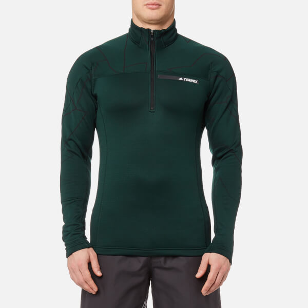 adidas Terrex Men's TX Icesky 2 Long Sleeve Fleece Jumper - Green Night Mens Clothing | TheHut.com