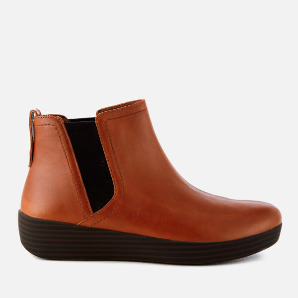 FitFlop Women's Superchelsea Leather Boots - Dark Tan Womens Footwear ...