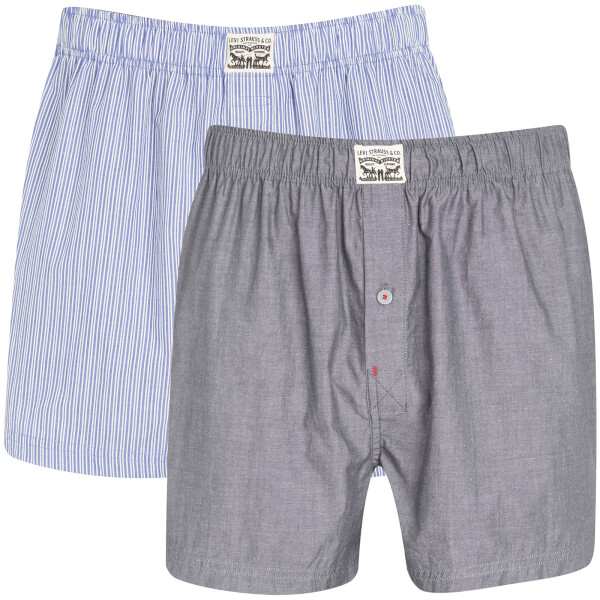 Levi's Men's 300LS 2-Pack Striped Chambray Woven Boxers - Blue Jeans ...