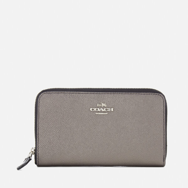 Coach Women&#39;s Medium Zip Around Wallet - Gun Metal - Free UK Delivery over £50