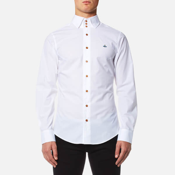 Vivienne Westwood MAN Men's Stretch Poplin Krall Three Button Shirt ... Vivienne Westwood MAN Men's Stretch Poplin Krall Three Button Shirt - White: Image 1