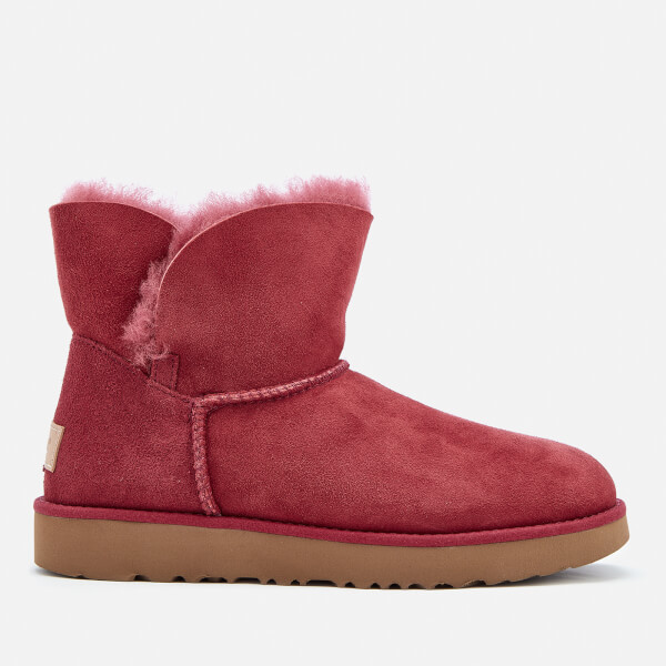 Ugg Womens Classic Cuff Mini Sheepskin Boots Garnet Free Uk