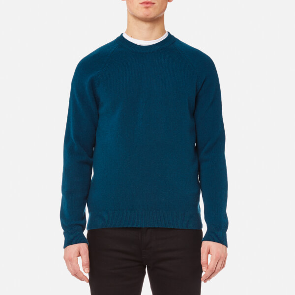 PS by Paul Smith Men's Heavy Merino Plain Knitted Jumper - Teal - Free ...