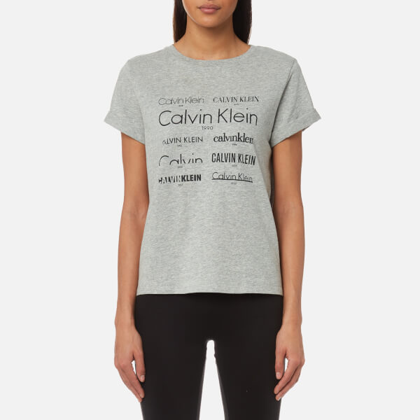 Calvin Klein Women's Short Sleeve Crew Neck T-Shirt - Heritage Logo ...