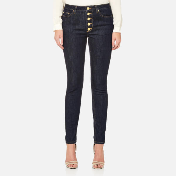 MICHAEL MICHAEL KORS Women's Button Front High Waist Skinny Jeans ...