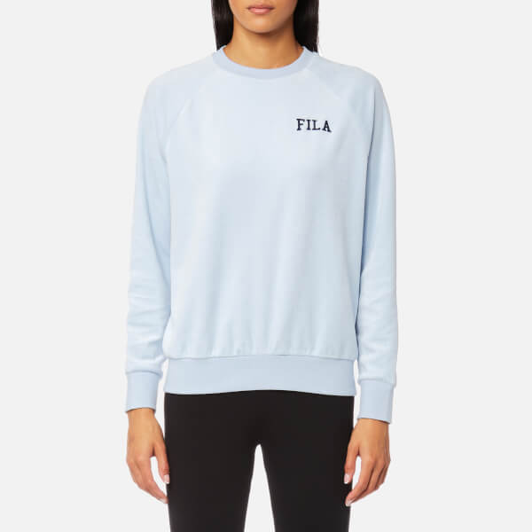 FILA Blackline Women's Cyndi Embroidered Logo Velour Sweatshirt ... FILA Blackline Women's Cyndi Embroidered Logo Velour Sweatshirt - Skyway: Image 1