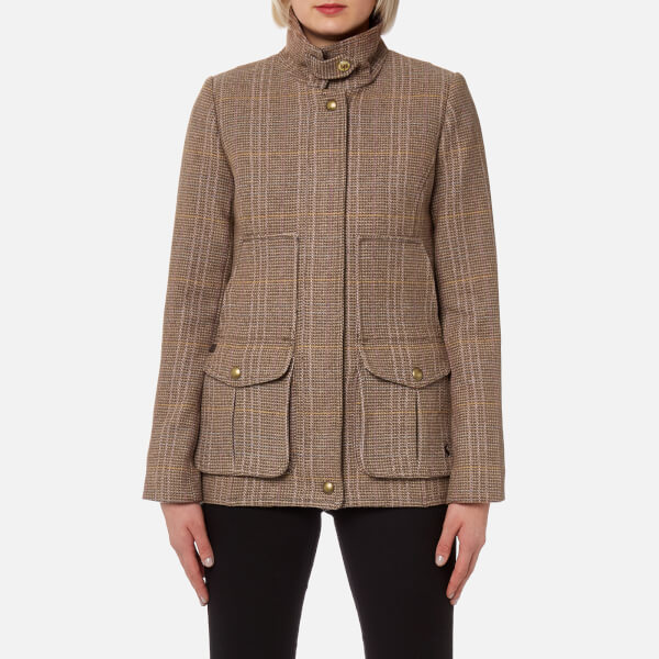 Joules Women's Fieldcoat Tweed Coat - Mr. Toad Brown Womens Clothing ...