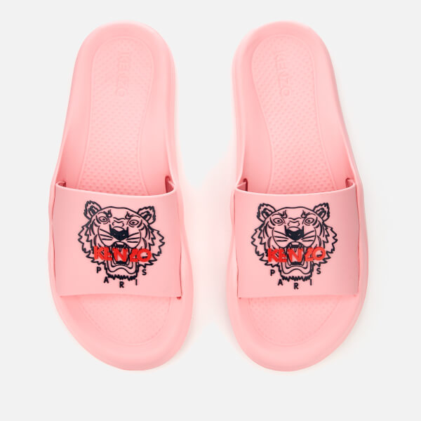 KENZO Women's Tiger Logo Slide Sandals - Flamingo Pink - Free UK ...
