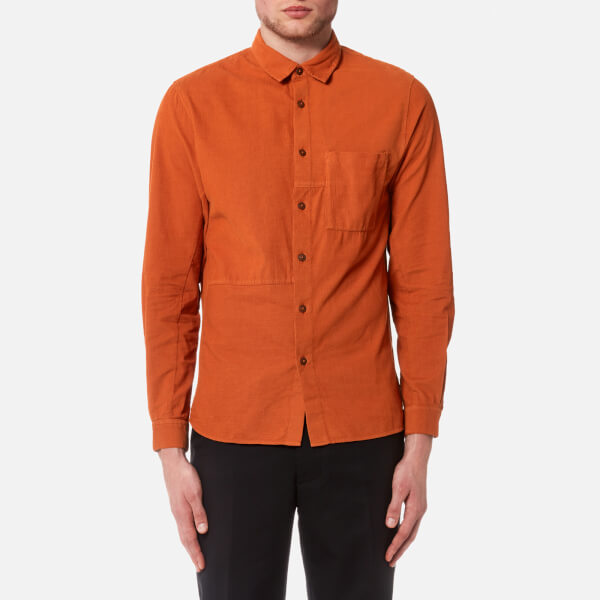 Folk Men's Fragment Shirt Burnt Orange Free UK Delivery over £50