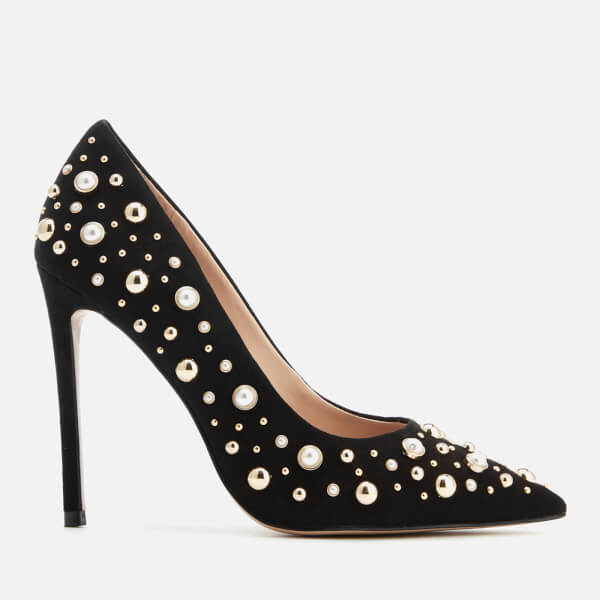 Carvela Women's Alabaster Suede Embellished Court Shoes - Black ...