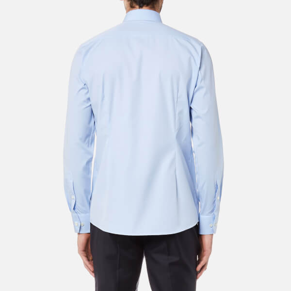 eton男式修身剪裁裁角领single cuff衬衣- sky蓝色