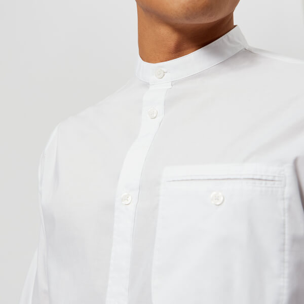 Armani Exchange Men's Grandad Collar Shirt - White Mens Clothing ...