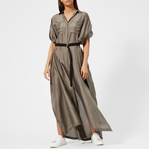 Karl Lagerfeld Women's Maxi Shirt Dress - Khaki Womens Clothing | TheHut.com