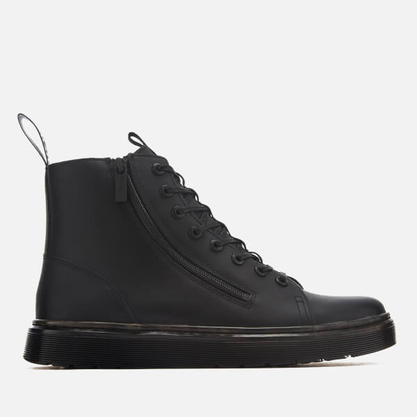 Dr. Martens Men's Talib Zip Softy T Leather 8-Eye Boots - Black | FREE ...