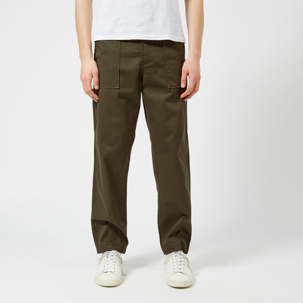 Universal Works Men's Fatigue Pants - Olive Twill - Free UK Delivery ...